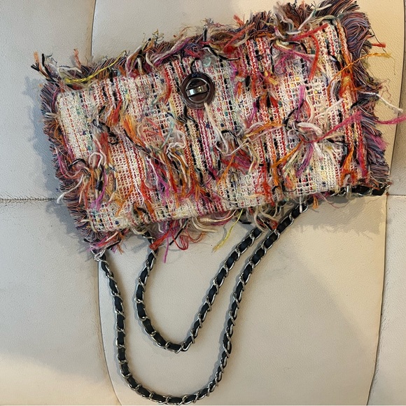 Zara Multicolor Tweed Fringe Clutch - Picture 2 of 3